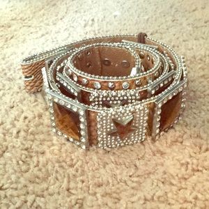 WB Atlas Copper Star and Square Rhinestone Belt
